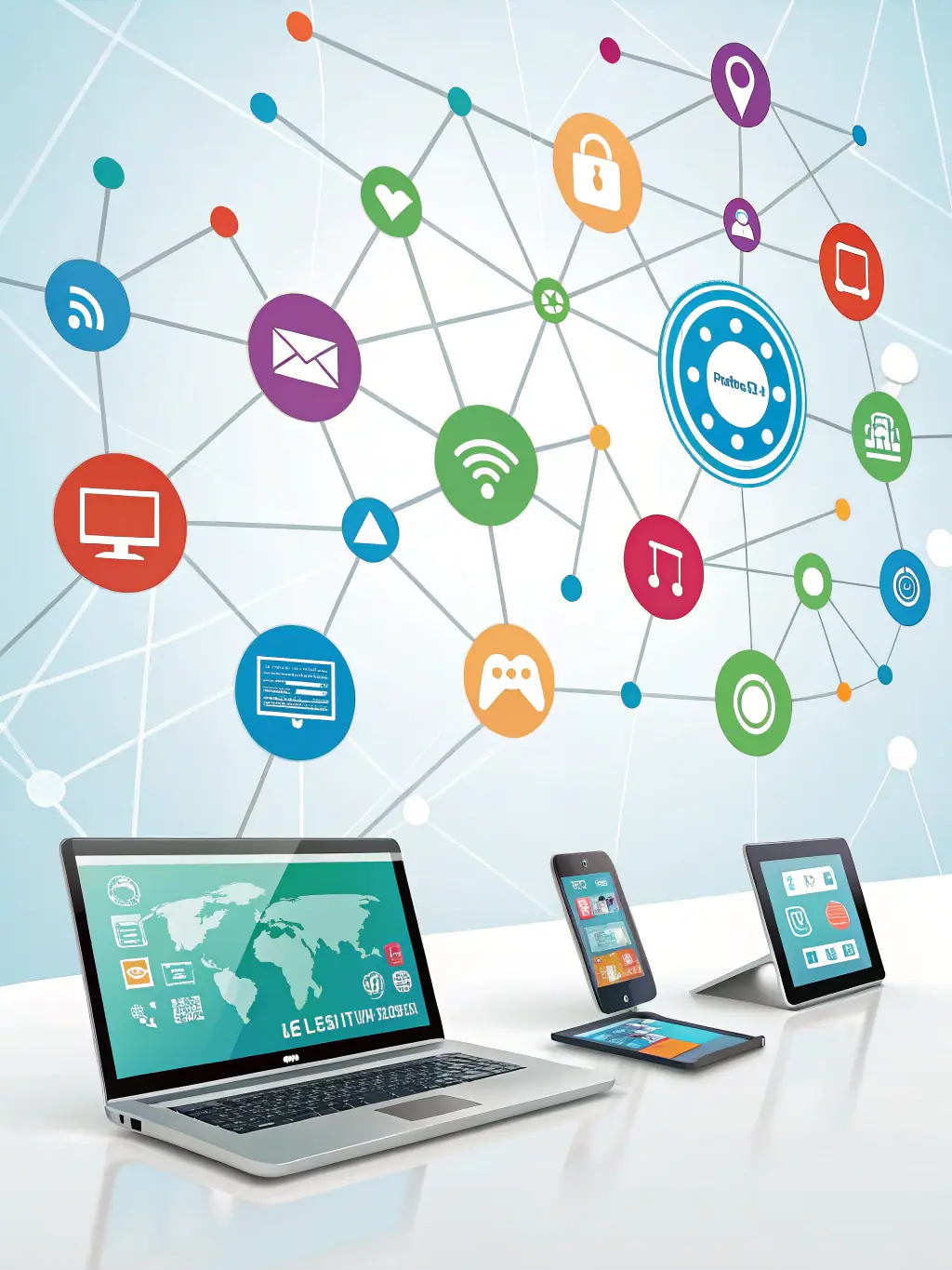 A clean and modern graphic representing automated business management tools, showcasing efficiency and streamlined processes.
